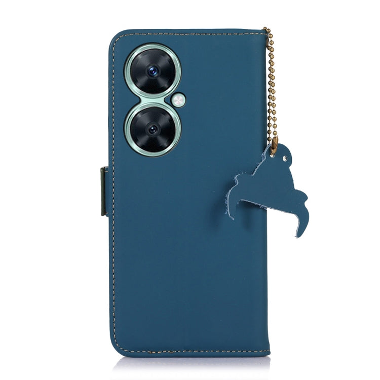 For Huawei Nova 11i / Maimang 20 5G / Enjoy 60 Pro Genuine Leather Magnetic RFID Leather Phone Case(Blue) - Huawei Cases by buy2fix | Online Shopping UK | buy2fix