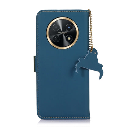 For Huawei Enjoy 60X / Nova Y91 4G Genuine Leather Magnetic RFID Leather Phone Case(Blue) - Huawei Cases by buy2fix | Online Shopping UK | buy2fix