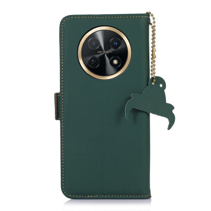 For Huawei Enjoy 60X / Nova Y91 4G Genuine Leather Magnetic RFID Leather Phone Case(Green) - Huawei Cases by buy2fix | Online Shopping UK | buy2fix