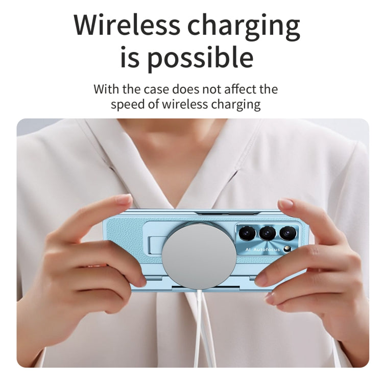 For Samsung Galaxy Z Fold5 5G Integrated Full Coverage Phone Case with Hinge(Blue) - Galaxy Z Fold5 Cases by buy2fix | Online Shopping UK | buy2fix