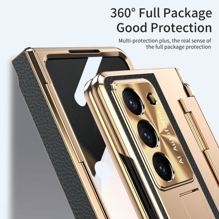 For Samsung Galaxy Z Fold5 5G Integrated Full Coverage Phone Case with Hinge(Gold+Black) - Galaxy Z Fold5 Cases by buy2fix | Online Shopping UK | buy2fix