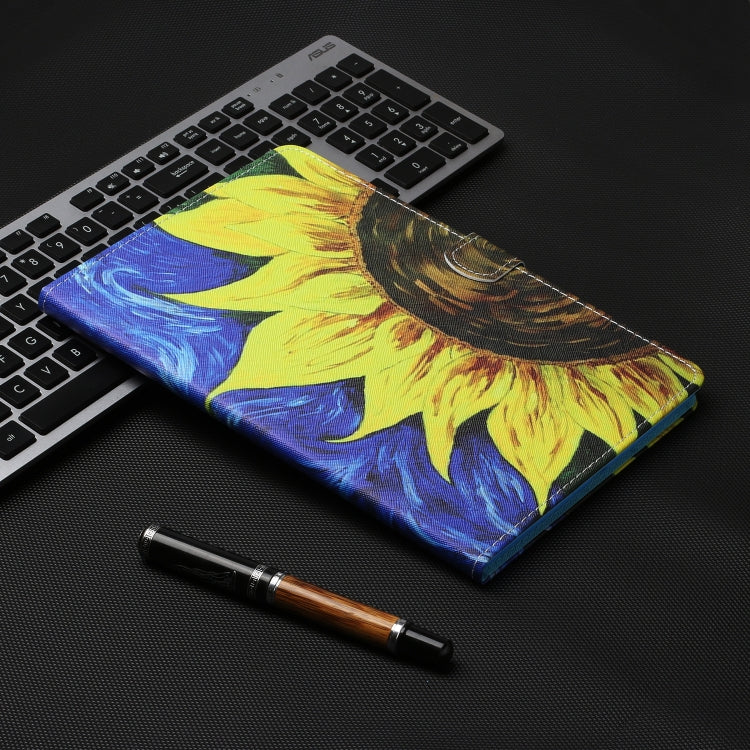 For iPad 10.2 / Air 2019 / Pro 10.5 Colored Drawing Stitching Horizontal Flip Leather Case, with Holder & Card Slots & Sleep / Wake-up Function(Sunflower) - iPad 10.2 Cases by buy2fix | Online Shopping UK | buy2fix