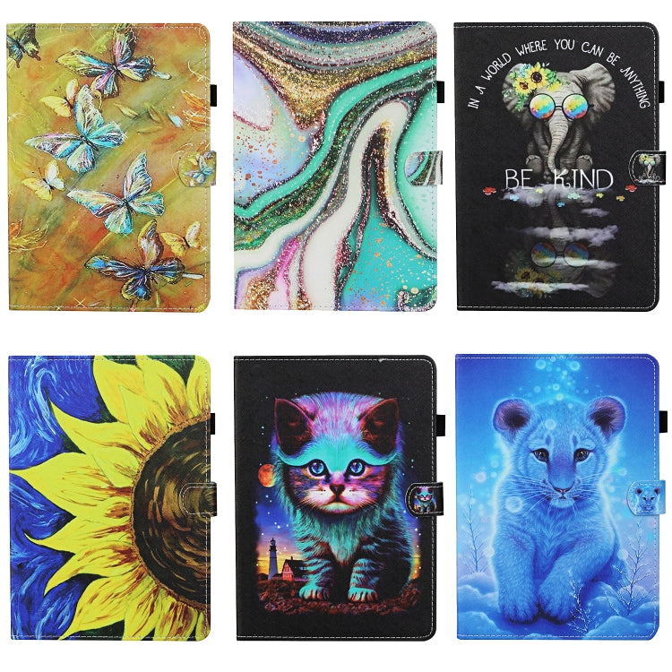 For iPad 10.2 / Air 2019 / Pro 10.5 Colored Drawing Stitching Horizontal Flip Leather Case, with Holder & Card Slots & Sleep / Wake-up Function(Little Tiger) - iPad 10.2 Cases by buy2fix | Online Shopping UK | buy2fix