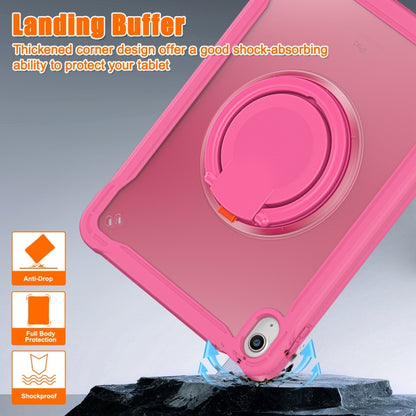 For iPad 2025 / 2022 Heavy Duty Hybrid Tablet Case with Handle & Strap(Rose Red) - iPad 2025 / 2022 Cases by buy2fix | Online Shopping UK | buy2fix