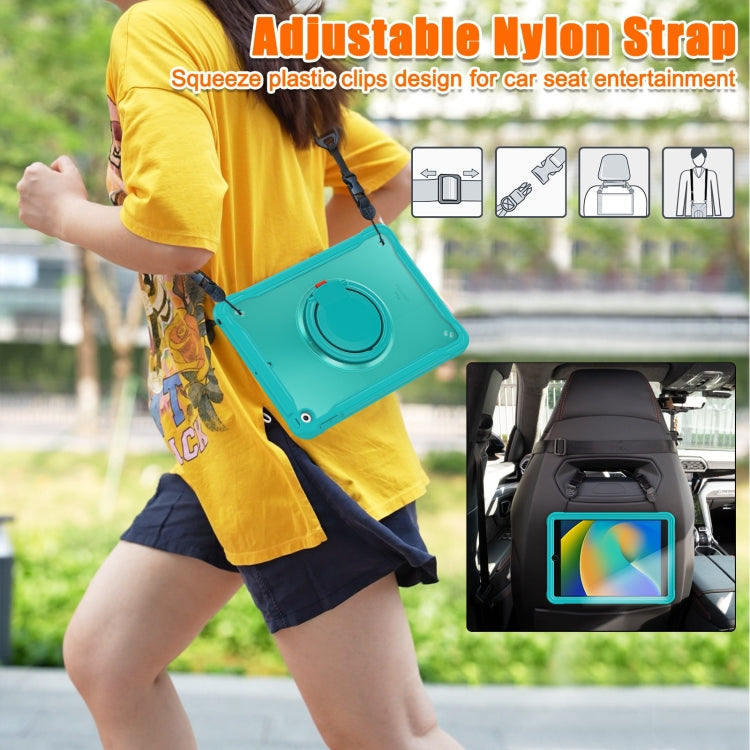 For iPad 10.2 2021 / 2020 / 2019 Heavy Duty Hybrid Tablet Case with Handle & Strap(Light Blue) - iPad 10.2 Cases by buy2fix | Online Shopping UK | buy2fix