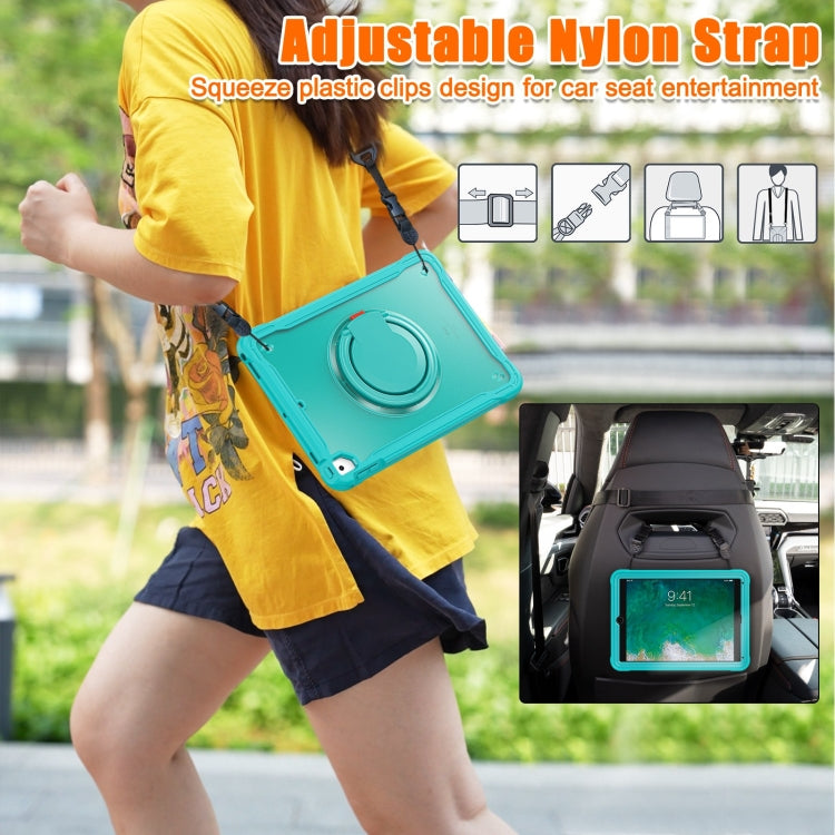 For iPad Air / Air 2 / 9.7 2018 / 2017 Heavy Duty Hybrid Tablet Case with Handle & Strap(Light Blue) - iPad 9.7 (2018) & (2017) Cases by buy2fix | Online Shopping UK | buy2fix