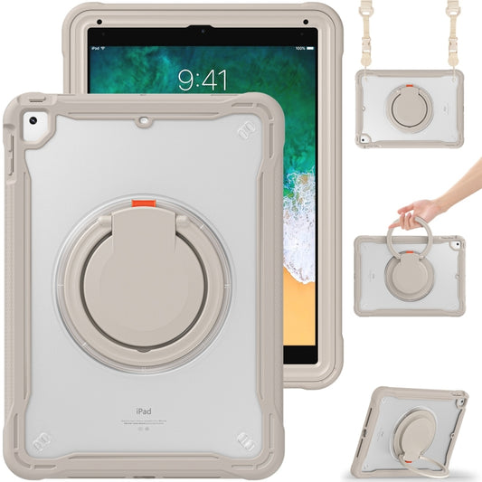 For iPad Air / Air 2 / 9.7 2018 / 2017 Heavy Duty Hybrid Tablet Case with Handle & Strap(Khaki) - iPad 9.7 (2018) & (2017) Cases by buy2fix | Online Shopping UK | buy2fix