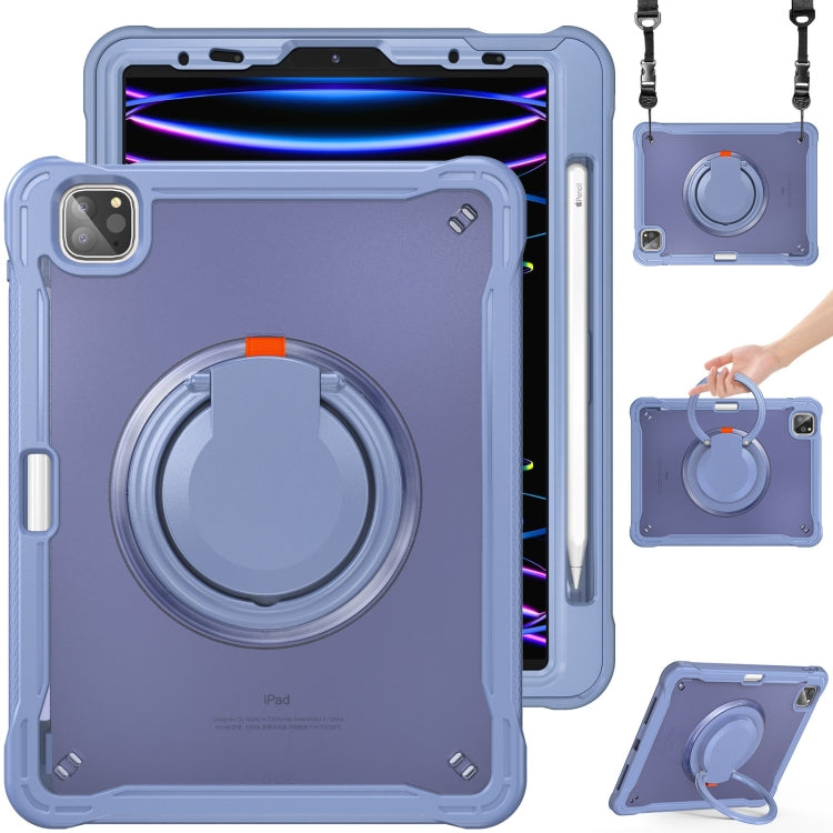 For iPad Air 2022 10.9 / Pro 11 2022 Heavy Duty Hybrid Tablet Case with Handle & Strap(Lavender Grey) - iPad 2025 / 2022 Cases by buy2fix | Online Shopping UK | buy2fix