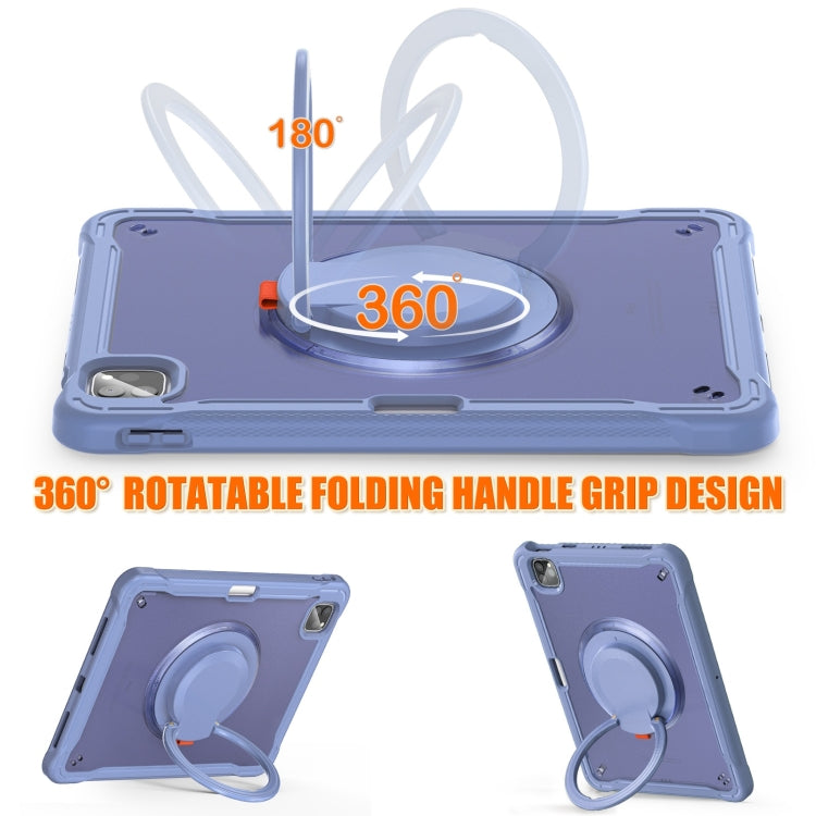 For iPad Air 2022 10.9 / Pro 11 2022 Heavy Duty Hybrid Tablet Case with Handle & Strap(Lavender Grey) - iPad 2025 / 2022 Cases by buy2fix | Online Shopping UK | buy2fix