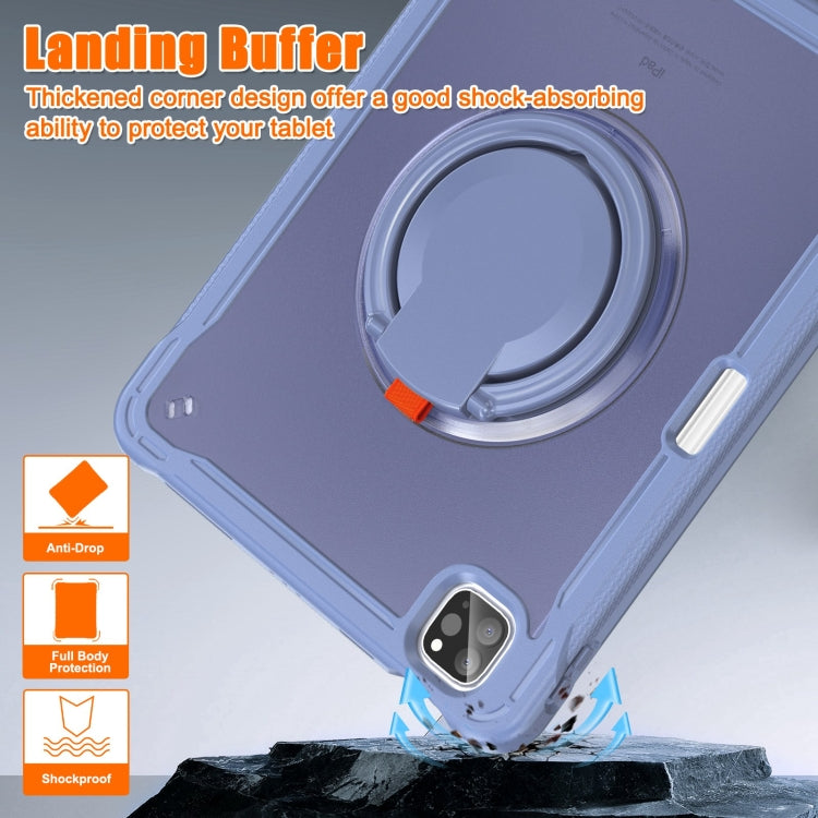 For iPad Air 2022 10.9 / Pro 11 2022 Heavy Duty Hybrid Tablet Case with Handle & Strap(Lavender Grey) - iPad 2025 / 2022 Cases by buy2fix | Online Shopping UK | buy2fix