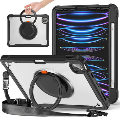 For iPad Air 2022 10.9 / Pro 11 2022 Heavy Duty Hybrid Tablet Case with Handle & Strap(Black) - iPad 2025 / 2022 Cases by buy2fix | Online Shopping UK | buy2fix