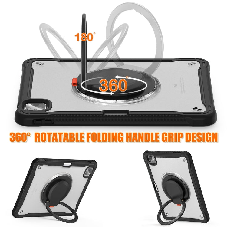 For iPad Air 2022 10.9 / Pro 11 2022 Heavy Duty Hybrid Tablet Case with Handle & Strap(Black) - iPad 2025 / 2022 Cases by buy2fix | Online Shopping UK | buy2fix