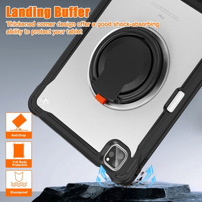 For iPad Air 2022 10.9 / Pro 11 2022 Heavy Duty Hybrid Tablet Case with Handle & Strap(Black) - iPad 2025 / 2022 Cases by buy2fix | Online Shopping UK | buy2fix