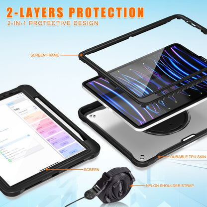 For iPad Air 2022 10.9 / Pro 11 2022 Heavy Duty Hybrid Tablet Case with Handle & Strap(Black) - iPad 2025 / 2022 Cases by buy2fix | Online Shopping UK | buy2fix