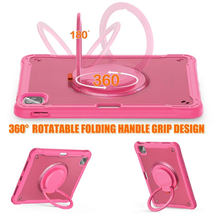 For iPad Air 2022 10.9 / Pro 11 2022 Heavy Duty Hybrid Tablet Case with Handle & Strap(Rose Red) - iPad 2025 / 2022 Cases by buy2fix | Online Shopping UK | buy2fix