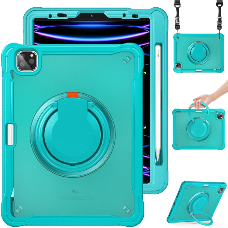 For iPad Air 2022 10.9 / Pro 11 2022 Heavy Duty Hybrid Tablet Case with Handle & Strap(Light Blue) - iPad 2025 / 2022 Cases by buy2fix | Online Shopping UK | buy2fix