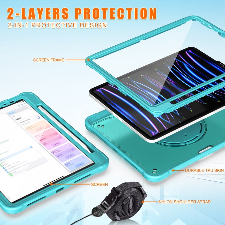 For iPad Air 2022 10.9 / Pro 11 2022 Heavy Duty Hybrid Tablet Case with Handle & Strap(Light Blue) - iPad 2025 / 2022 Cases by buy2fix | Online Shopping UK | buy2fix