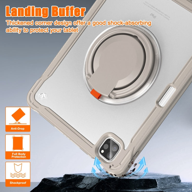 For iPad Air 2022 10.9 / Pro 11 2022 Heavy Duty Hybrid Tablet Case with Handle & Strap(Khaki) - iPad 2025 / 2022 Cases by buy2fix | Online Shopping UK | buy2fix