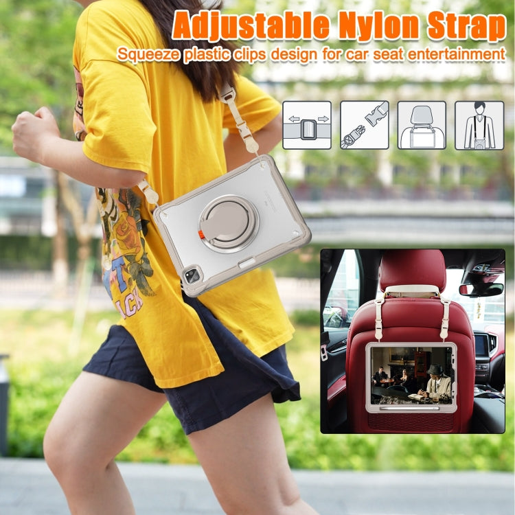 For iPad Air 2022 10.9 / Pro 11 2022 Heavy Duty Hybrid Tablet Case with Handle & Strap(Khaki) - iPad 2025 / 2022 Cases by buy2fix | Online Shopping UK | buy2fix