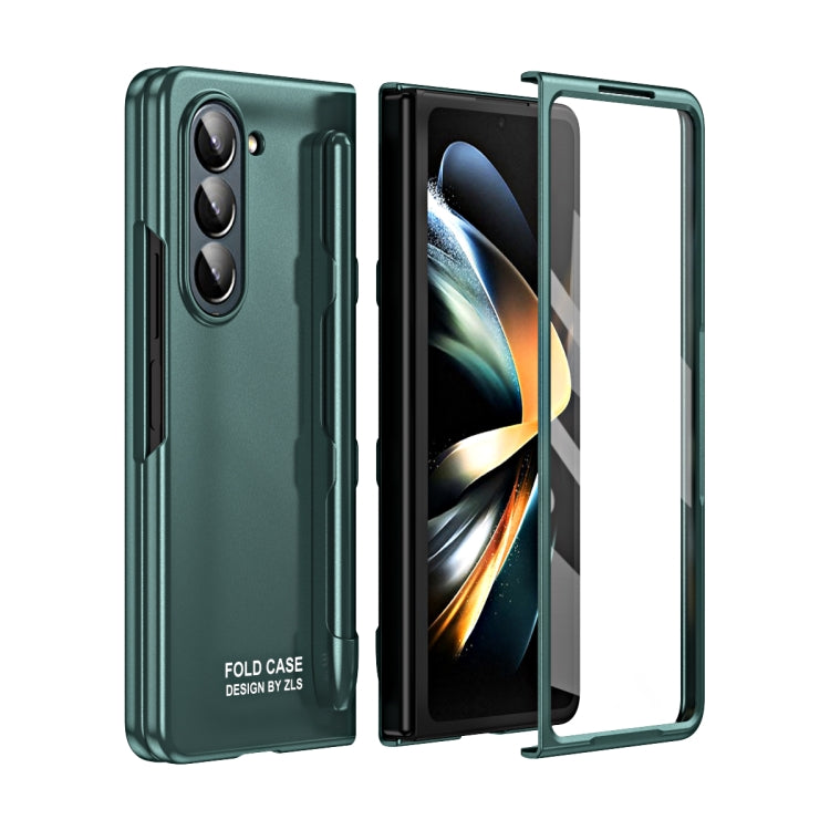 For Samsung Galaxy Z Fold5 5G Integrated AG Matte Folding Phone Case with Pen Slot(Green) - Galaxy Z Fold5 Cases by buy2fix | Online Shopping UK | buy2fix