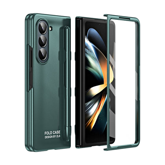 For Samsung Galaxy Z Fold5 5G Integrated AG Matte Folding Phone Case with Pen Slot(Green) - Galaxy Z Fold5 Cases by buy2fix | Online Shopping UK | buy2fix