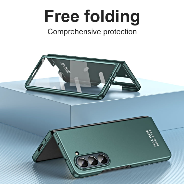 For Samsung Galaxy Z Fold5 5G Integrated AG Matte Folding Phone Case with Pen Slot(Green) - Galaxy Z Fold5 Cases by buy2fix | Online Shopping UK | buy2fix