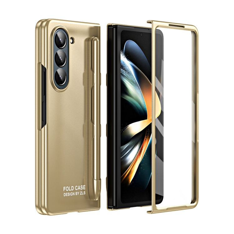 For Samsung Galaxy Z Fold5 5G Integrated AG Matte Folding Phone Case with Pen Slot(Champagne Gold) - Galaxy Z Fold5 Cases by buy2fix | Online Shopping UK | buy2fix