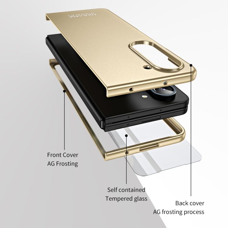 For Samsung Galaxy Z Fold5 5G Integrated AG Matte Folding Phone Case with Pen Slot(Champagne Gold) - Galaxy Z Fold5 Cases by buy2fix | Online Shopping UK | buy2fix