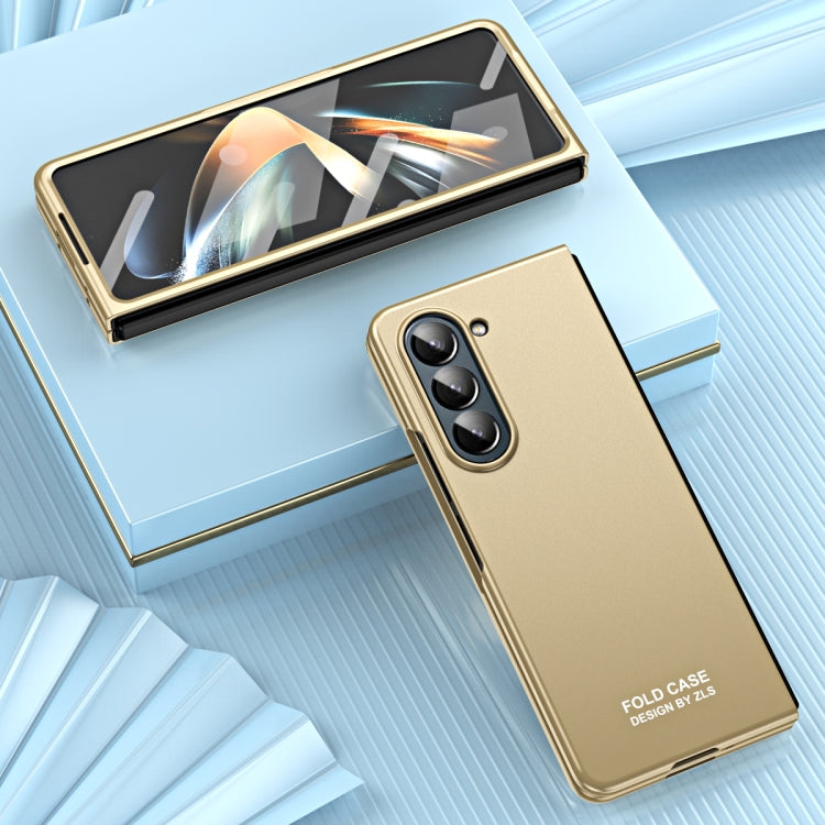 For Samsung Galaxy Z Fold5 5G Integrated AG Matte Folding Phone Case with Pen Slot(Champagne Gold) - Galaxy Z Fold5 Cases by buy2fix | Online Shopping UK | buy2fix