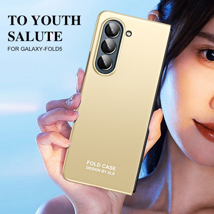 For Samsung Galaxy Z Fold5 5G Integrated AG Matte Folding Phone Case with Pen Slot(Champagne Gold) - Galaxy Z Fold5 Cases by buy2fix | Online Shopping UK | buy2fix