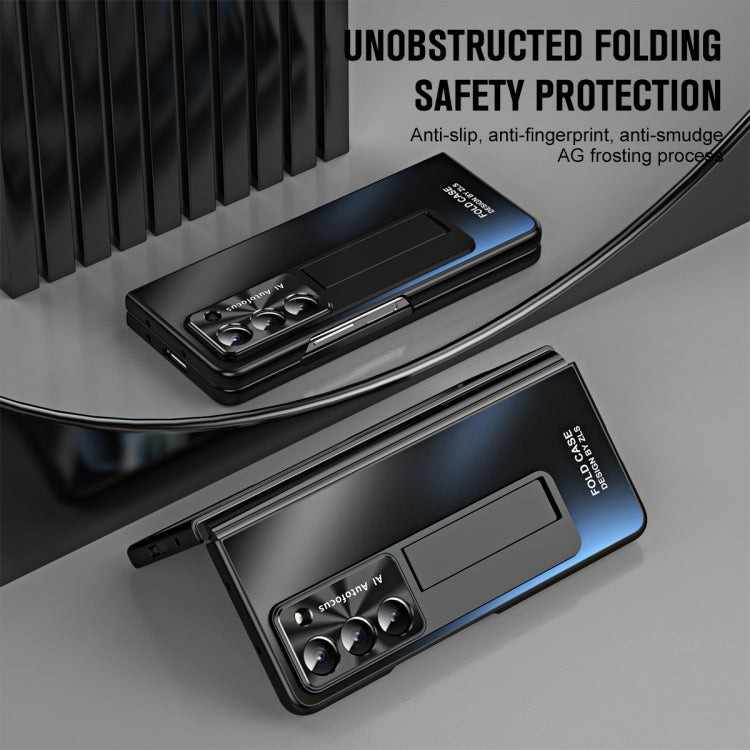 For Samsung Galaxy Z Fold5 5G Integrated AG Matte Folding Phone Case with Pen Slot(Black) - Galaxy Z Fold5 Cases by buy2fix | Online Shopping UK | buy2fix