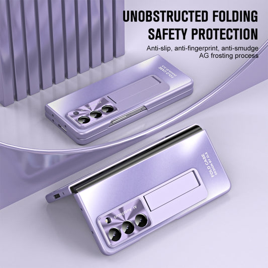 For Samsung Galaxy Z Fold5 5G Integrated AG Matte Folding Phone Case with Pen Slot(Purple) - Galaxy Z Fold5 Cases by buy2fix | Online Shopping UK | buy2fix