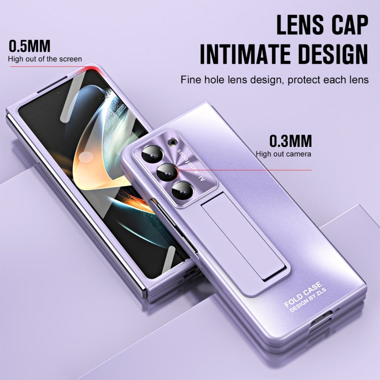 For Samsung Galaxy Z Fold5 5G Integrated AG Matte Folding Phone Case with Pen Slot(Purple) - Galaxy Z Fold5 Cases by buy2fix | Online Shopping UK | buy2fix