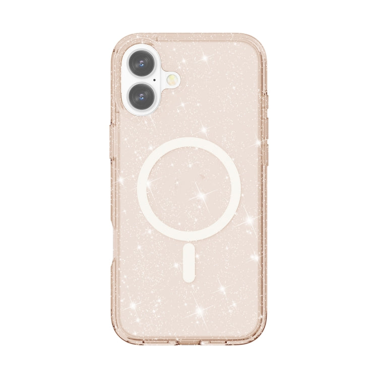 For iPhone 16 Plus Terminator Style Glitter Powder MagSafe Magnetic Phone Case(Gold) - iPhone 16 Plus Cases by buy2fix | Online Shopping UK | buy2fix