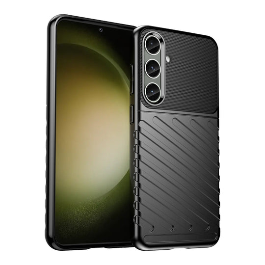 For Samsung Galaxy S24+ 5G Thunderbolt Shockproof TPU Phone Case(Black)