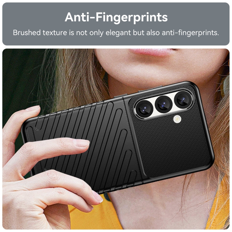 For Samsung Galaxy S25 5G Thunderbolt Shockproof TPU Phone Case(Black) by buy2fix