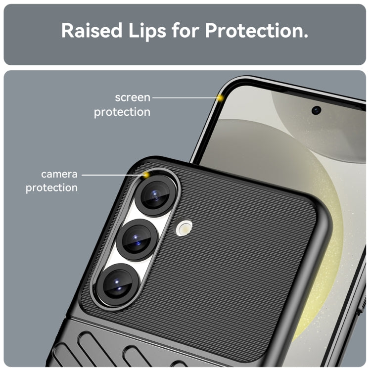 For Samsung Galaxy S25 5G Thunderbolt Shockproof TPU Phone Case(Black) by buy2fix