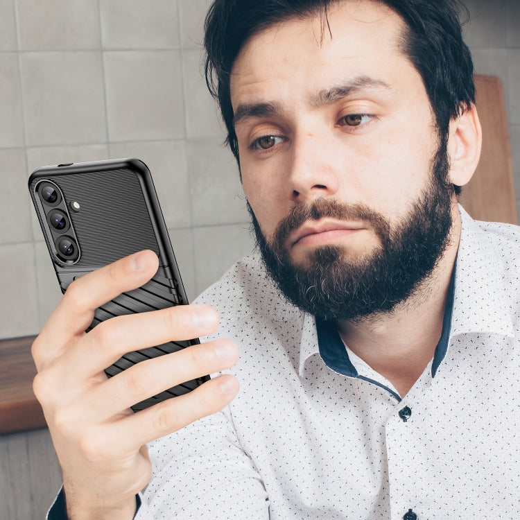 For Samsung Galaxy S25+ 5G Thunderbolt Shockproof TPU Phone Case(Black) by buy2fix