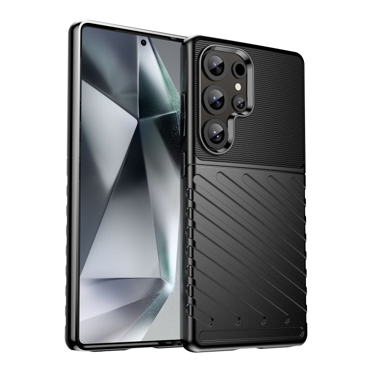 For Samsung Galaxy S25 Ultra 5G Thunderbolt Shockproof TPU Phone Case(Black) by buy2fix