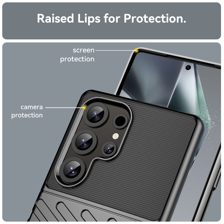 For Samsung Galaxy S25 Ultra 5G Thunderbolt Shockproof TPU Phone Case(Black) by buy2fix