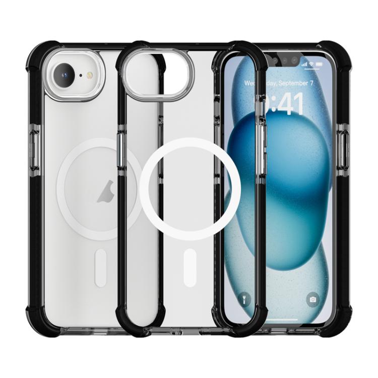 For iPhone 16e Acrylic Magsafe Magnetic Shockproof Phone Case(Black) - iPhone 16e Cases by buy2fix | Online Shopping UK | buy2fix