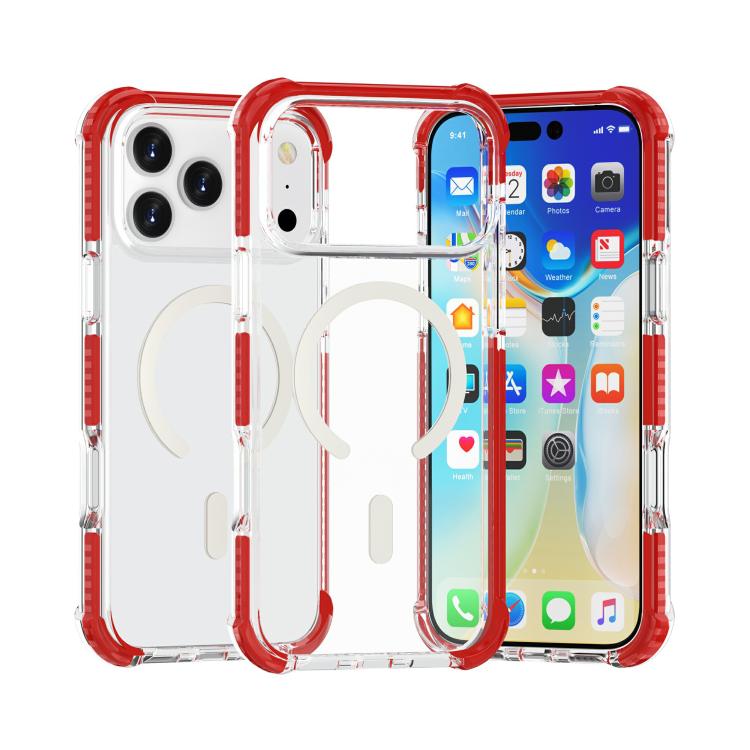 For iPhone 17 Pro Acrylic Magsafe Magnetic Shockproof Phone Case(Red) - iPhone 17 Pro Cases by buy2fix | Online Shopping UK | buy2fix