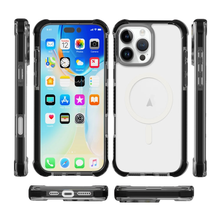 For iPhone 16e Acrylic Magsafe Magnetic Shockproof Phone Case(Transparent Black) - iPhone 16e Cases by buy2fix | Online Shopping UK | buy2fix