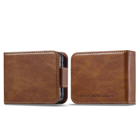 For Galaxy Z Flip8 5G LC.IMEEKE RFID Anti-theft Leather Phone Case(Brown)