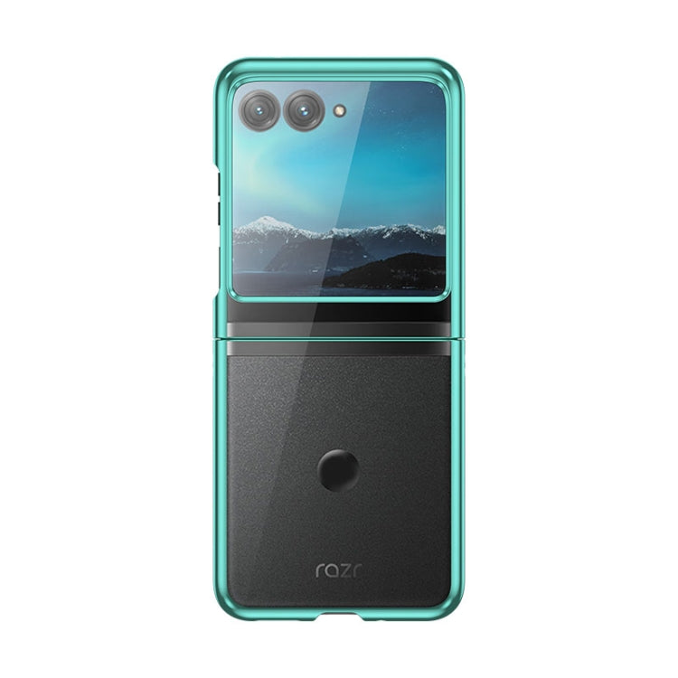 For Motorola Razr 40 Ultra Full Coverage Electroplate PC Transparent Phone Case(Green) by buy2fix