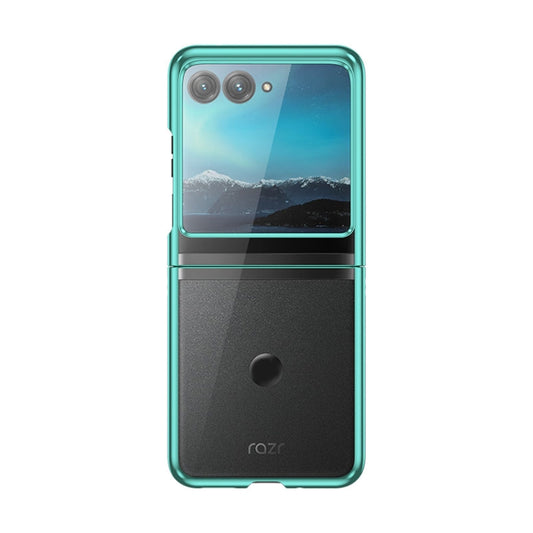 For Motorola Razr 40 Ultra Full Coverage Electroplate PC Transparent Phone Case(Green) by buy2fix