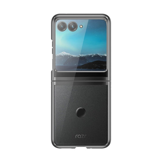 For Motorola Razr 40 Ultra Full Coverage Electroplate PC Transparent Phone Case(Black) by buy2fix