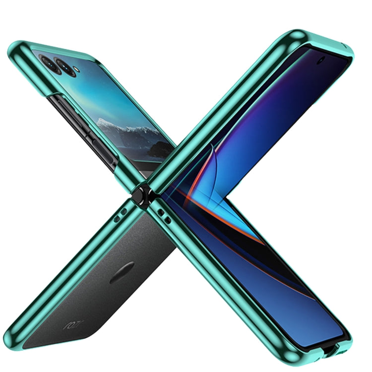 For Motorola Razr 40 Ultra Full Coverage Electroplate PC Transparent Phone Case(Black) by buy2fix