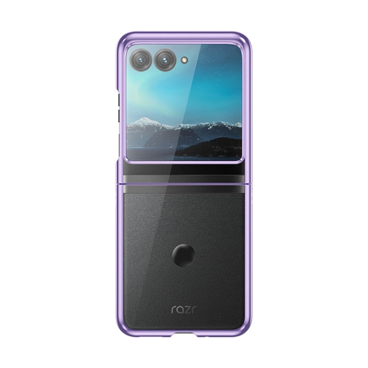 For Motorola Razr 40 Ultra Full Coverage Electroplate PC Transparent Phone Case(Purple) by buy2fix