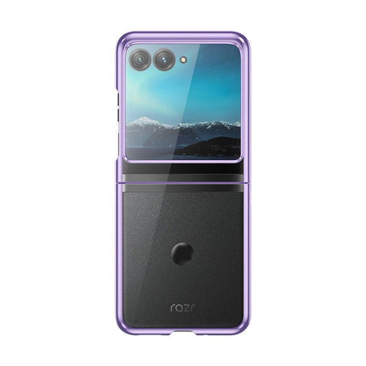 For Motorola Razr 40 Ultra Full Coverage Electroplate PC Transparent Phone Case(Purple) by buy2fix
